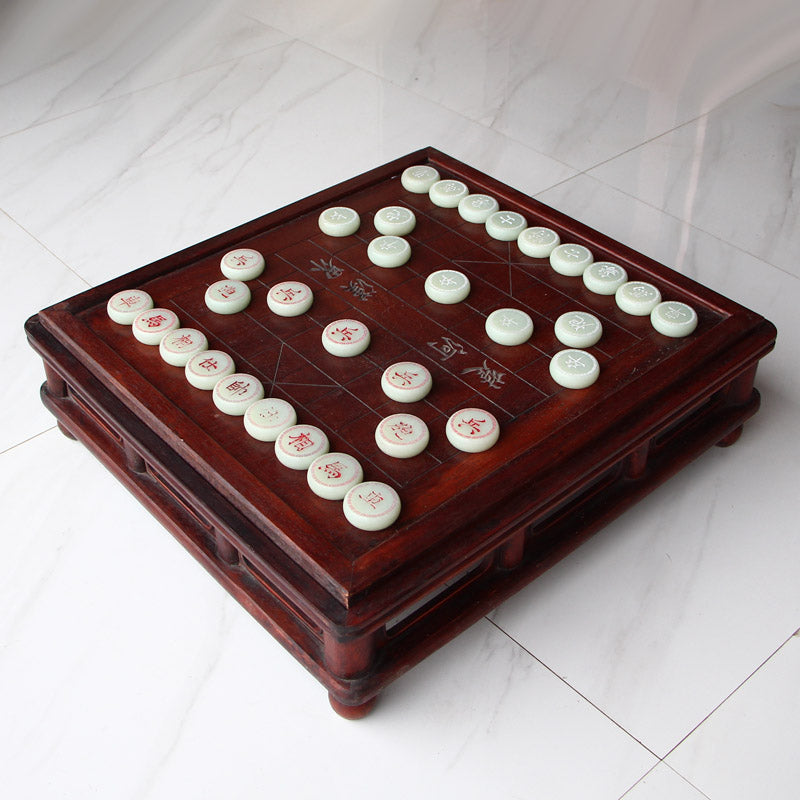 A Set Natural White Hetian Jade Chess
