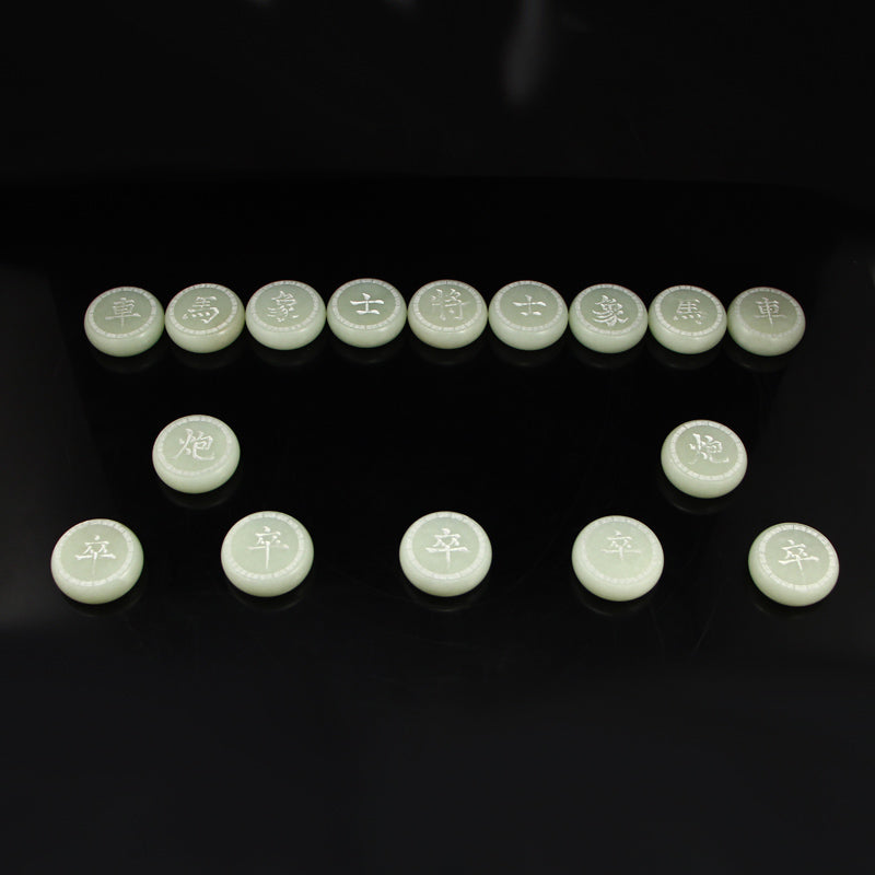A Set Natural White Hetian Jade Chess