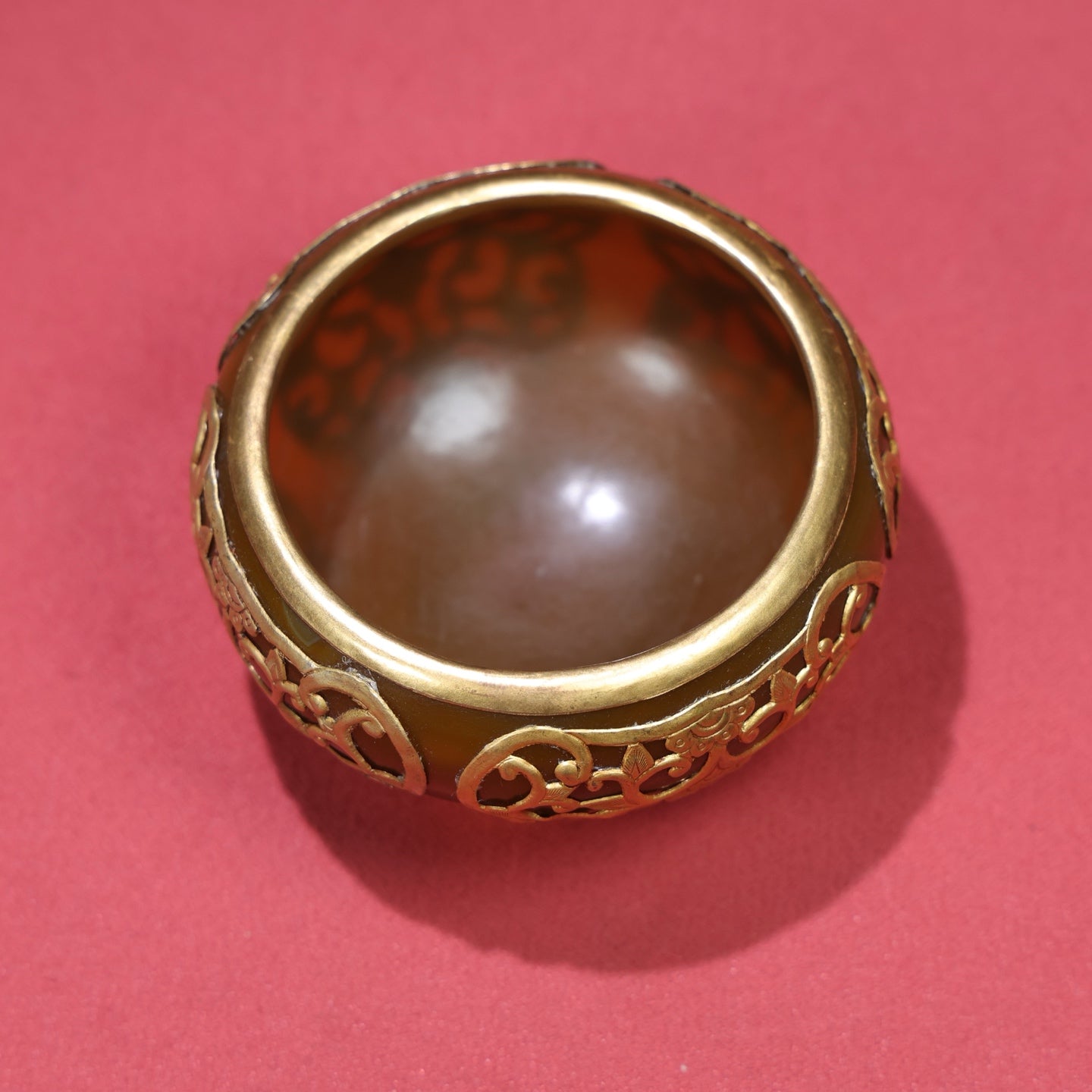 A1786 Chinese Inlaying Gold Edge Agate Brush Washer