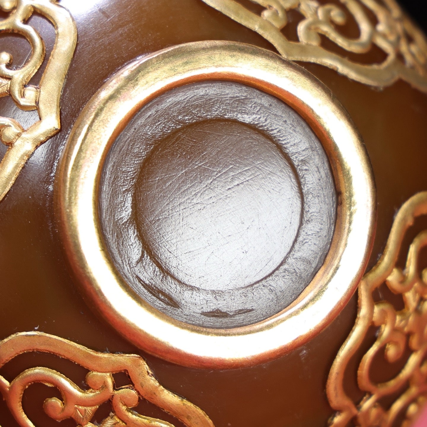 A1786 Chinese Inlaying Gold Edge Agate Brush Washer