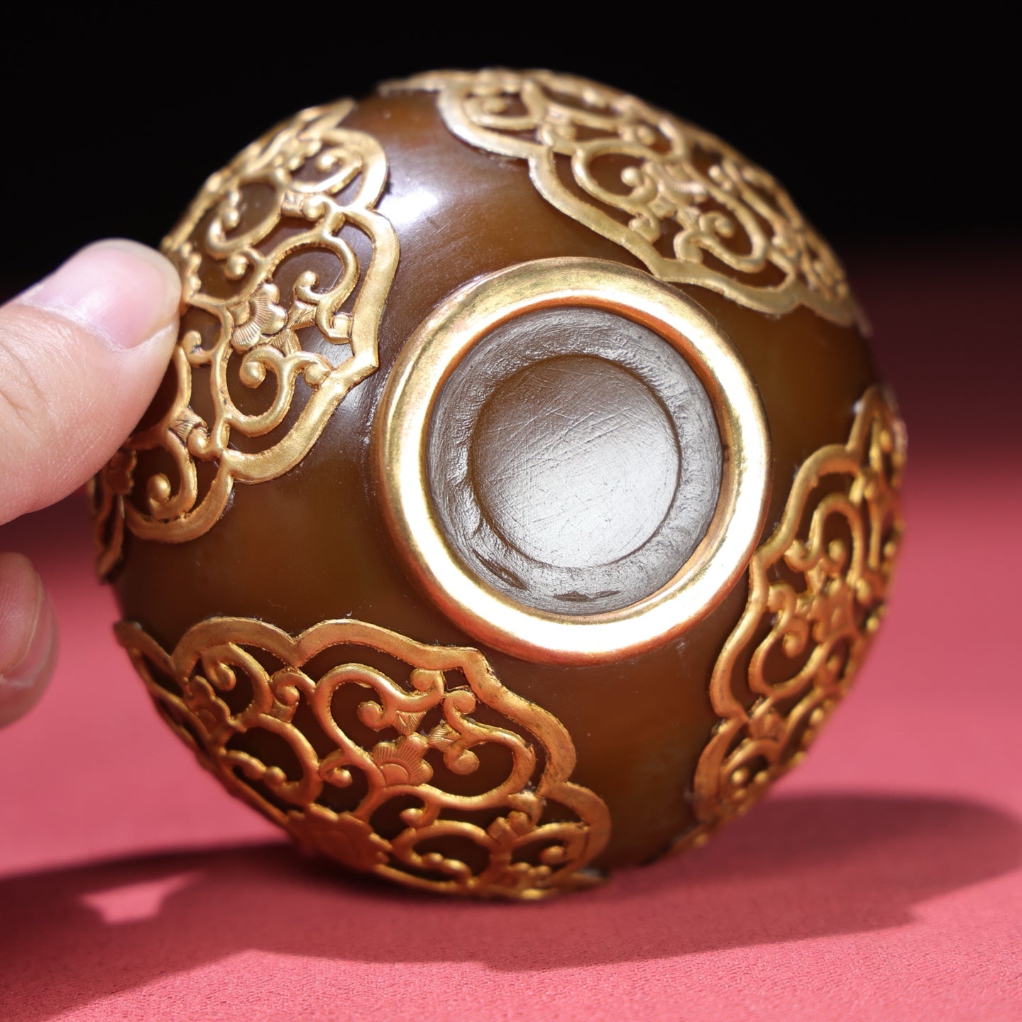 A1786 Chinese Inlaying Gold Edge Agate Brush Washer