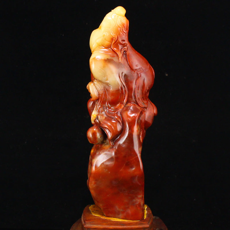 Vintage Chinese Shoushan Stone Carved Figure Statue