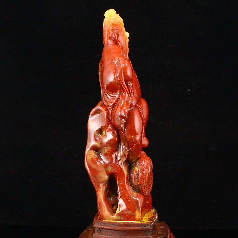 Vintage Chinese Shoushan Stone Carved Figure Statue