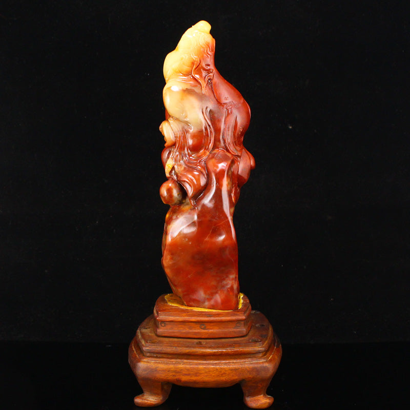 Vintage Chinese Shoushan Stone Carved Figure Statue