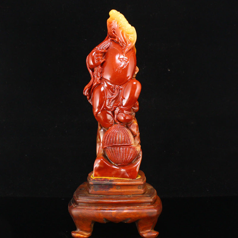 Vintage Chinese Shoushan Stone Carved Figure Statue