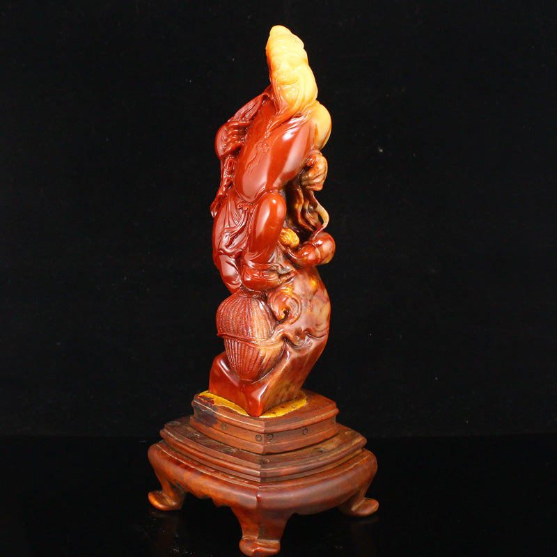 Vintage Chinese Shoushan Stone Carved Figure Statue