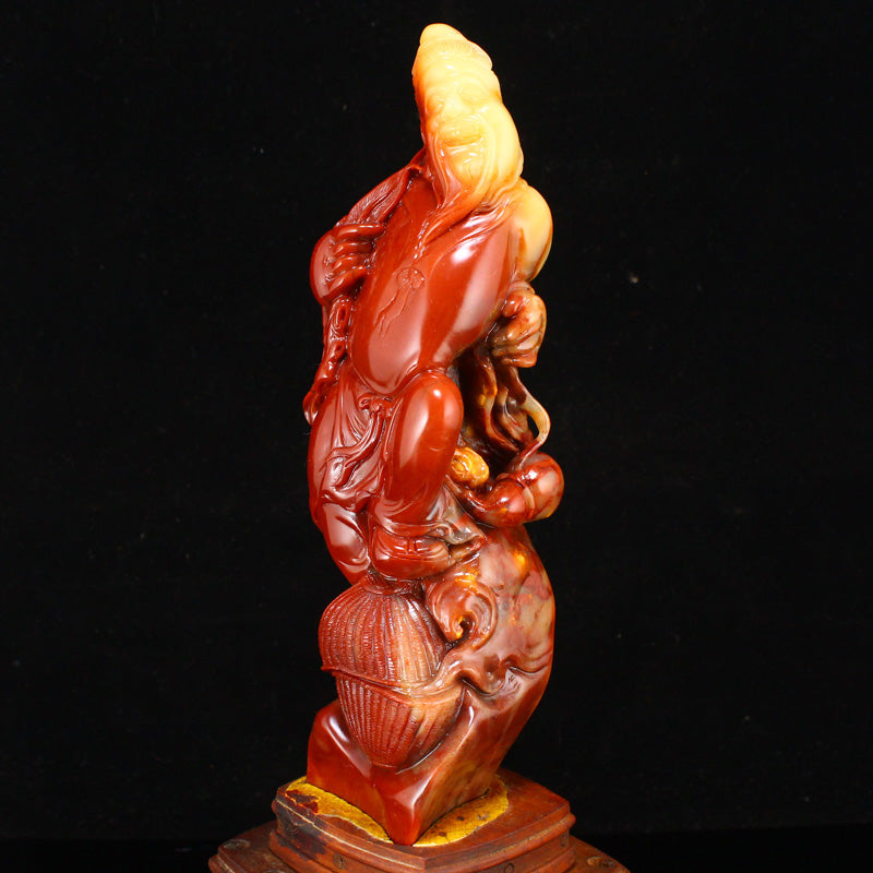 Vintage Chinese Shoushan Stone Carved Figure Statue