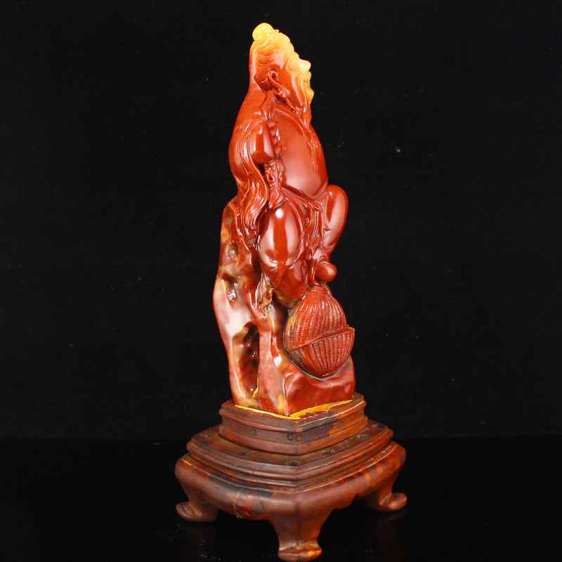 Vintage Chinese Shoushan Stone Carved Figure Statue