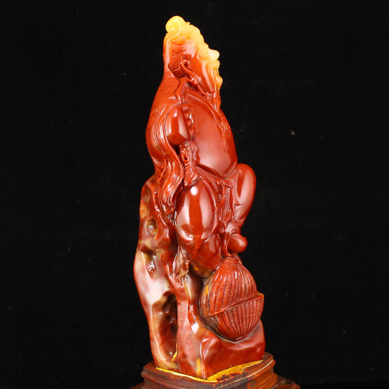 Vintage Chinese Shoushan Stone Carved Figure Statue