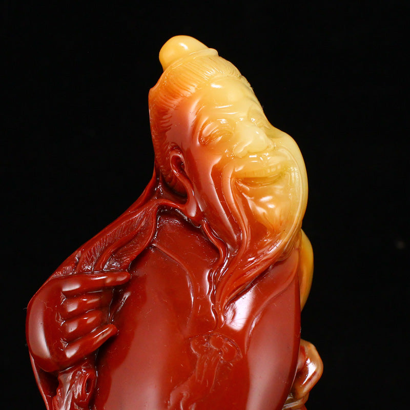 Vintage Chinese Shoushan Stone Carved Figure Statue