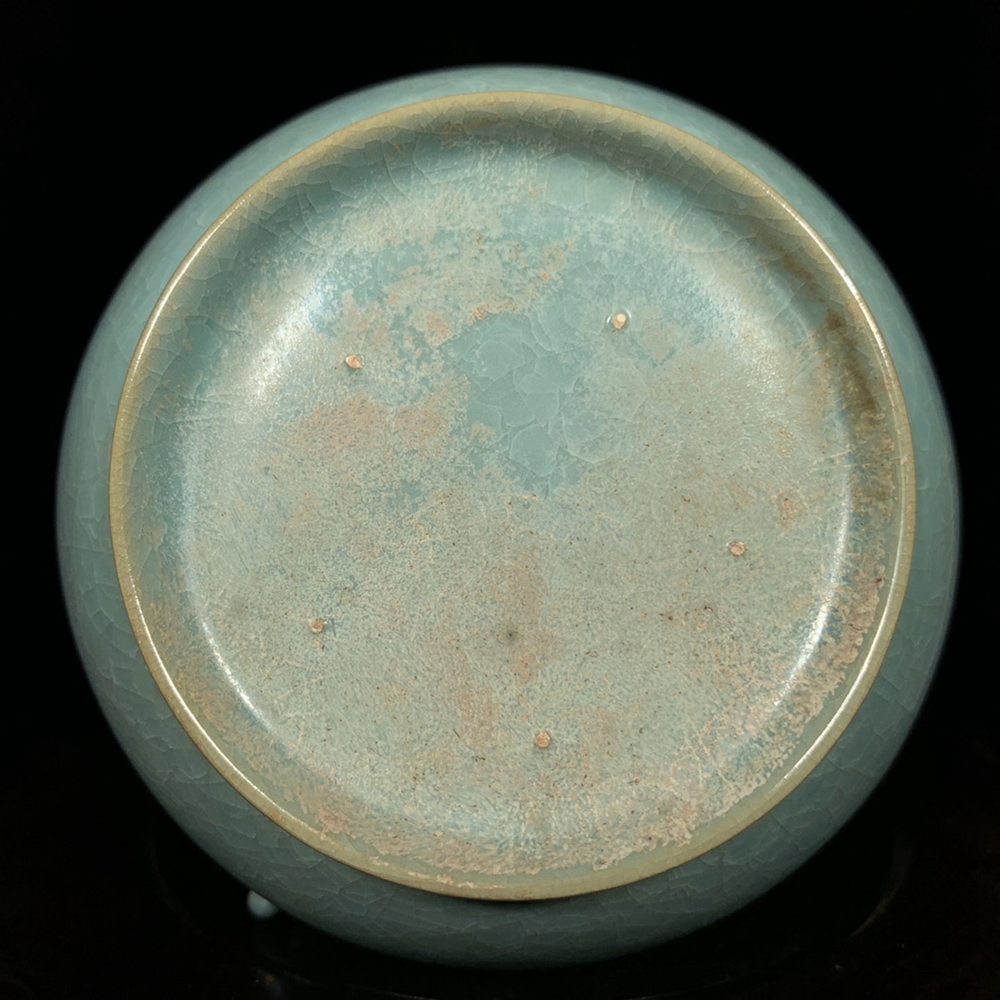 Chinese Ru Kiln Blue Glaze Double Ears Porcelain Vase
