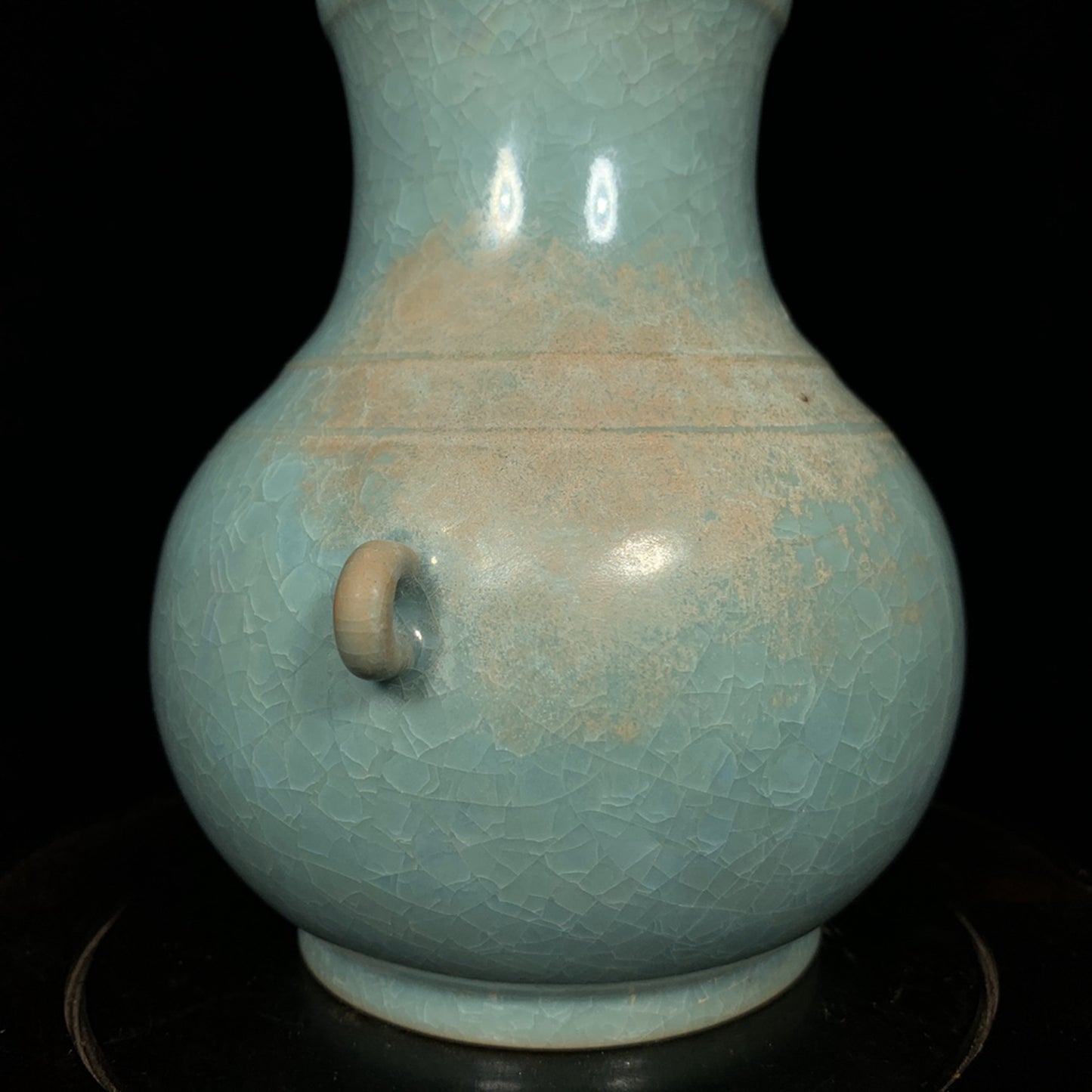 Chinese Ru Kiln Blue Glaze Double Ears Porcelain Vase
