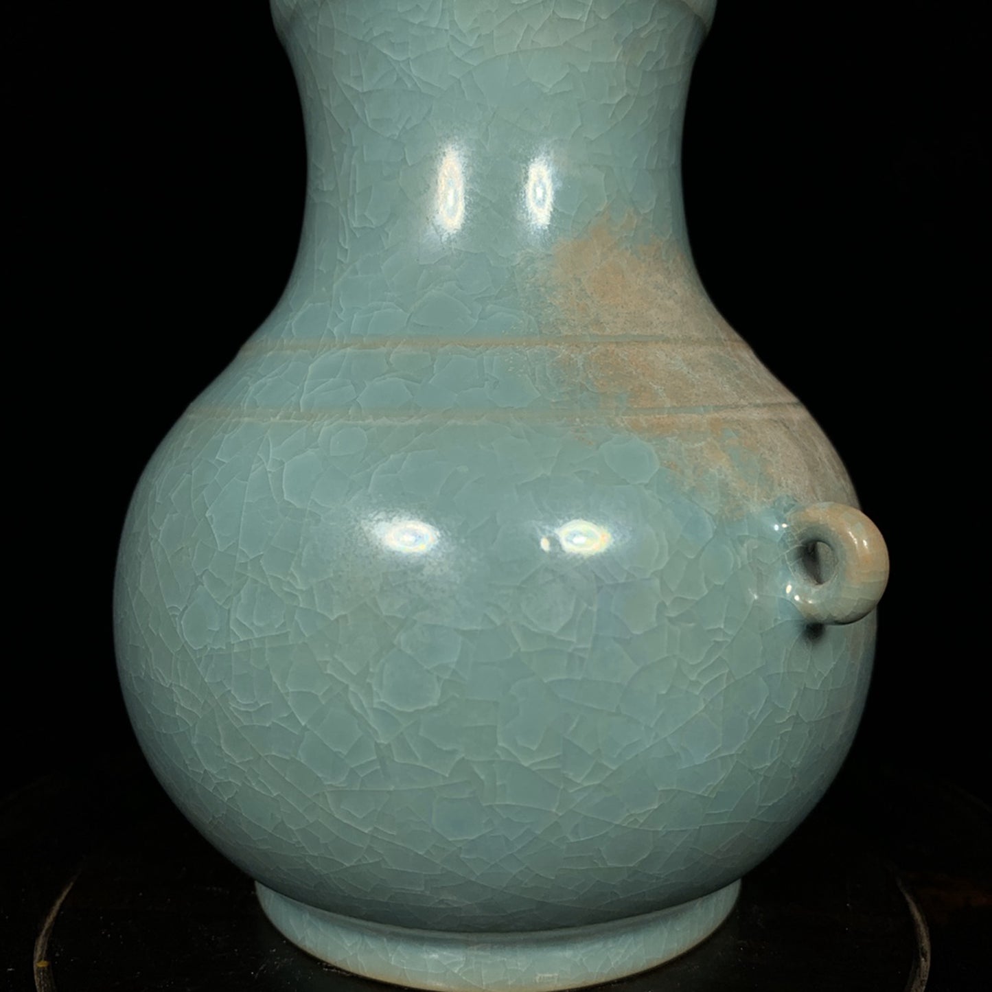 Chinese Ru Kiln Blue Glaze Double Ears Porcelain Vase