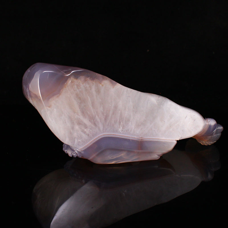 Natural Agate High Relief Fortune Dragon Statue w Certificate
