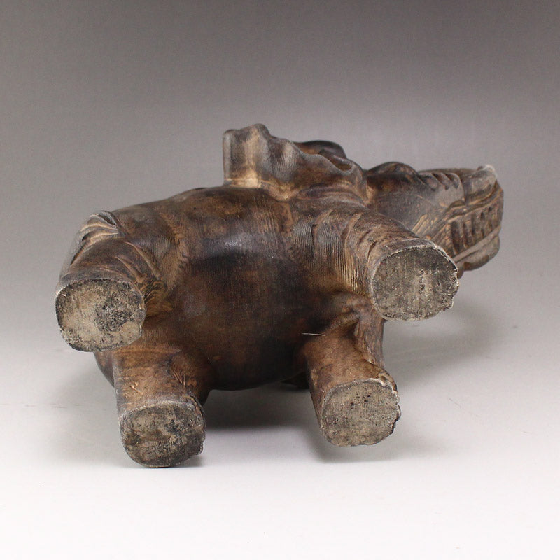 A Pair Vintage Stone Carved Elephant Statues