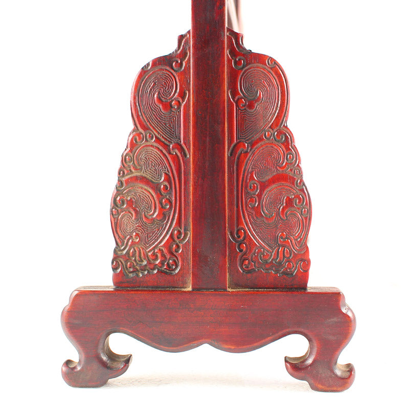 Vintage Chinese Wood Low Relief Pine Tree & Taoism Deity Fukurokuju Design Screen