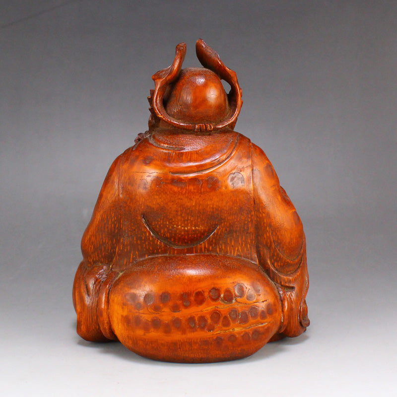 Vintage Chinese Bamboo Root Mythology Figure Statue - Zhong Kui