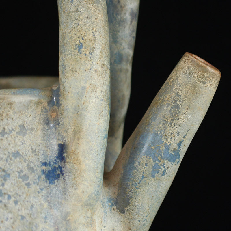 Vintage Chinese Variable Glaze Jun Kiln Porcelain Handle Pot