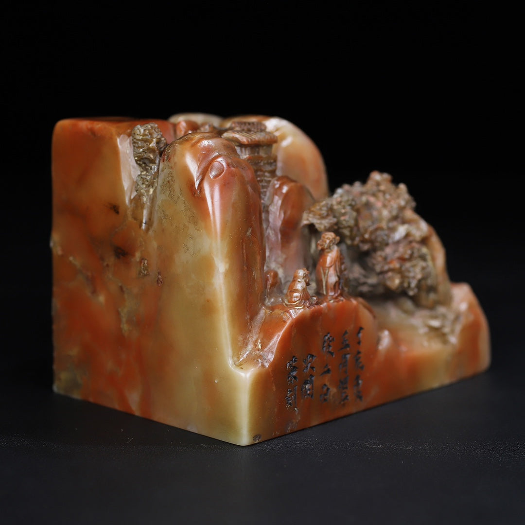 Old Chinese Shoushan Stone Carved Sage Seal