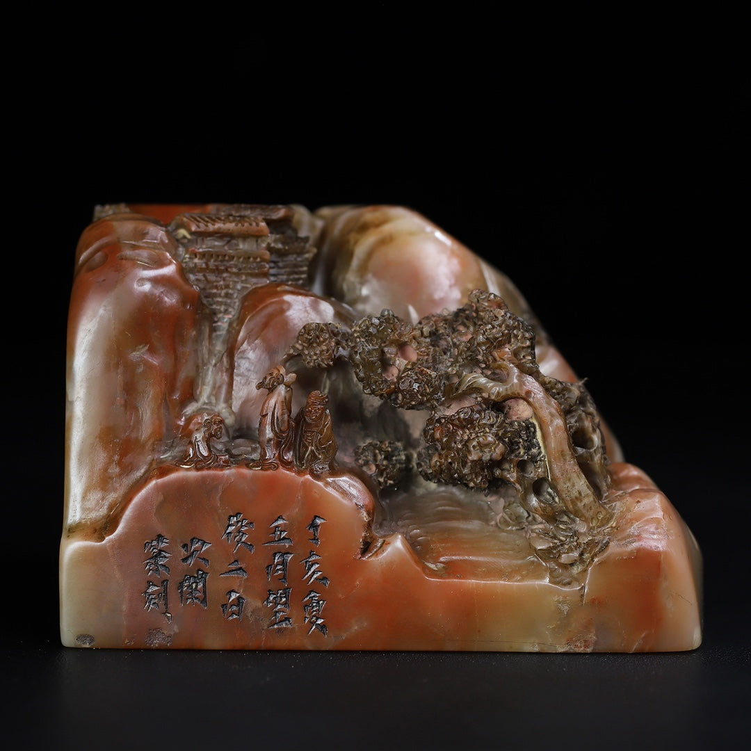 Old Chinese Shoushan Stone Carved Sage Seal