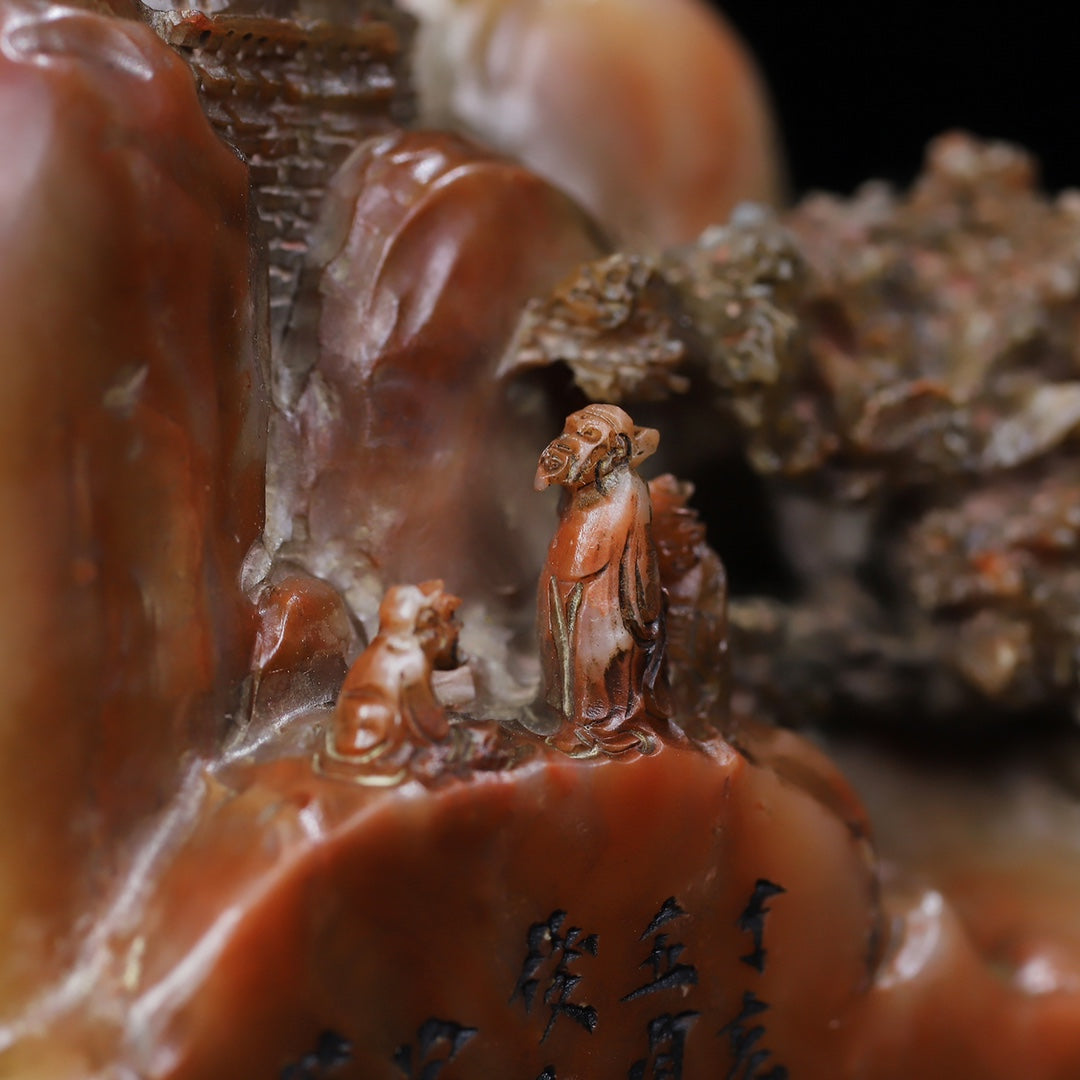 Old Chinese Shoushan Stone Carved Sage Seal