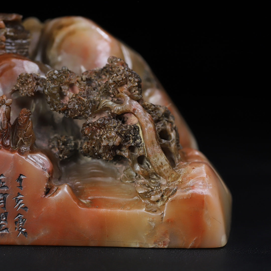 Old Chinese Shoushan Stone Carved Sage Seal