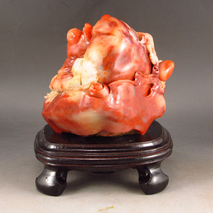 Chinese Shoushan Stone Fortune Kids Statue