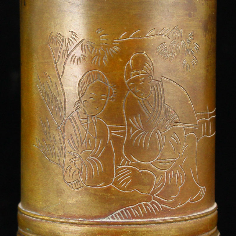 Chinese Qing Dynasty Bronze Enamel Smoke Lamp