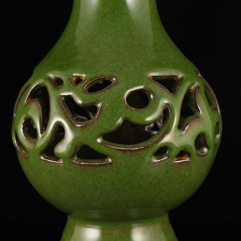 Openwork Chinese Longquan Kiln Porcelain Vase