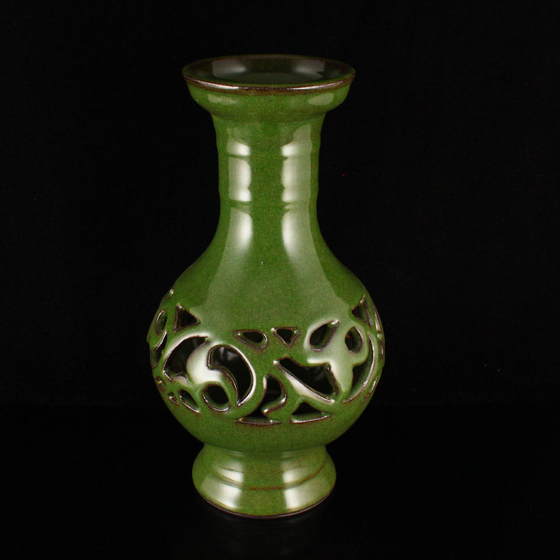 Openwork Chinese Longquan Kiln Porcelain Vase