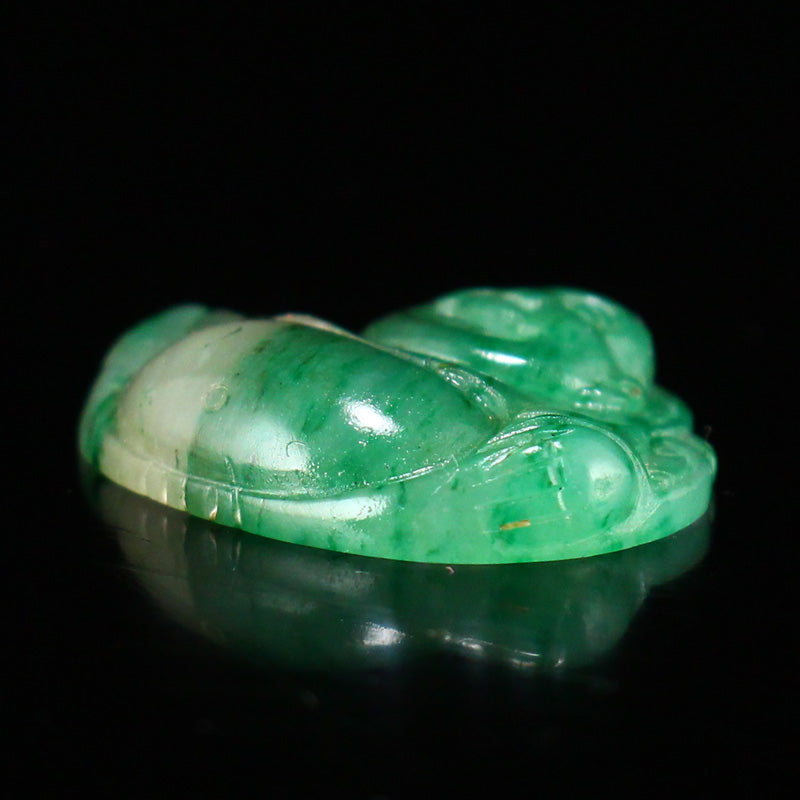 Natural Green Dushan Jade Laughing Buddha Pendant