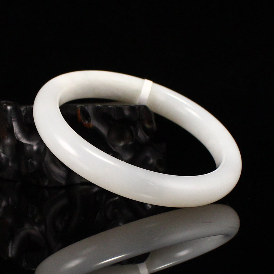 Inside Diameter 61.4MM Natural Hetian Jade Bracelet