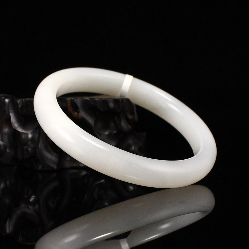 Inside Diameter 61.4MM Natural Hetian Jade Bracelet
