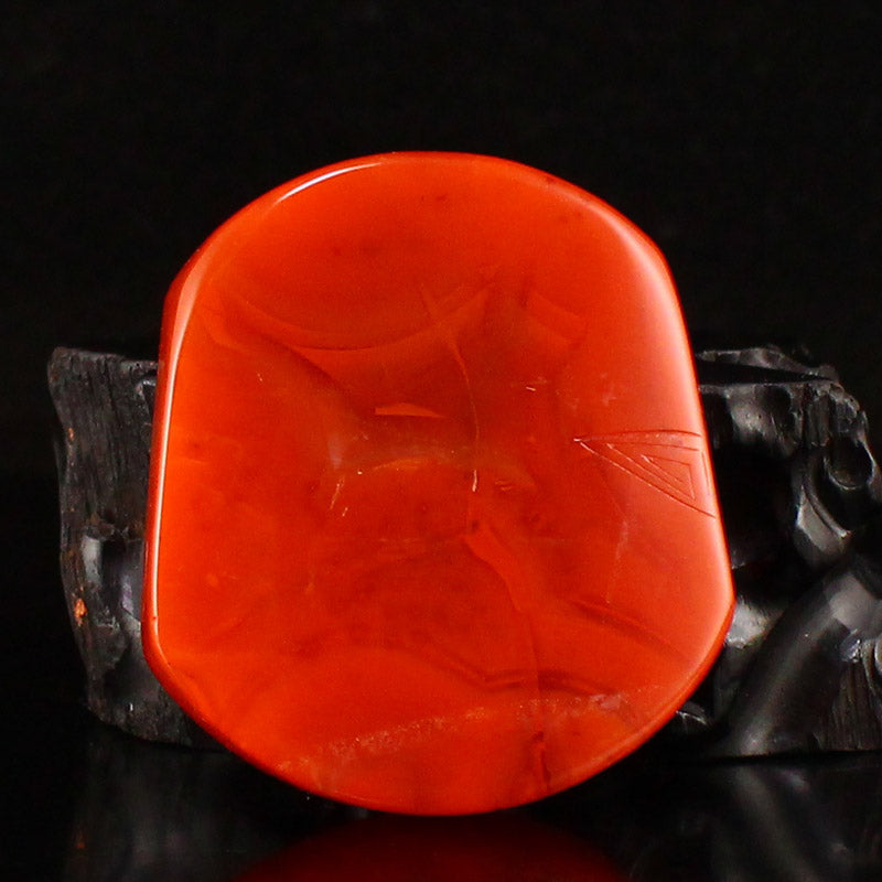 Natural Nanhong Agate Carved Kylin Pendant w Certificate