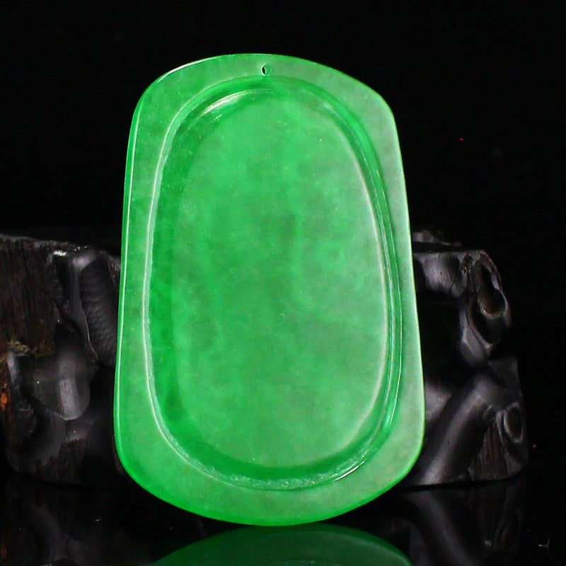 Natural Green Jade Kwan-yin Pendant