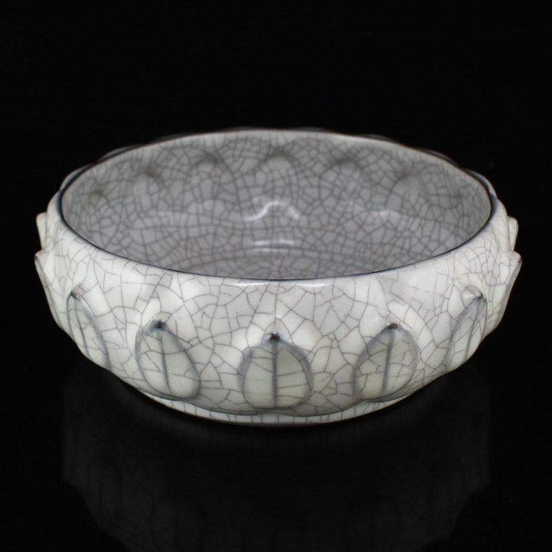 Chinese Ge Kiln Poetic Prose Porcelain Brush Washer