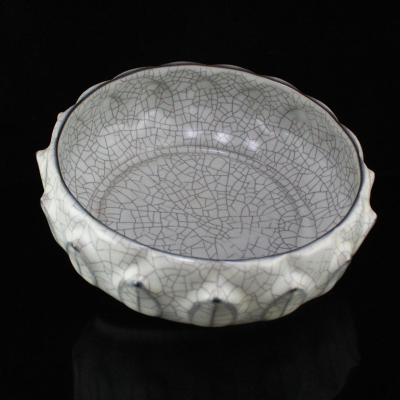 Chinese Ge Kiln Poetic Prose Porcelain Brush Washer
