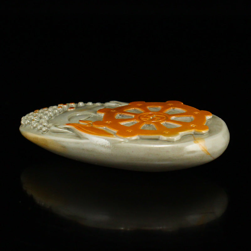 Beautiful Agate Carved Buddha Pendant w Certificate