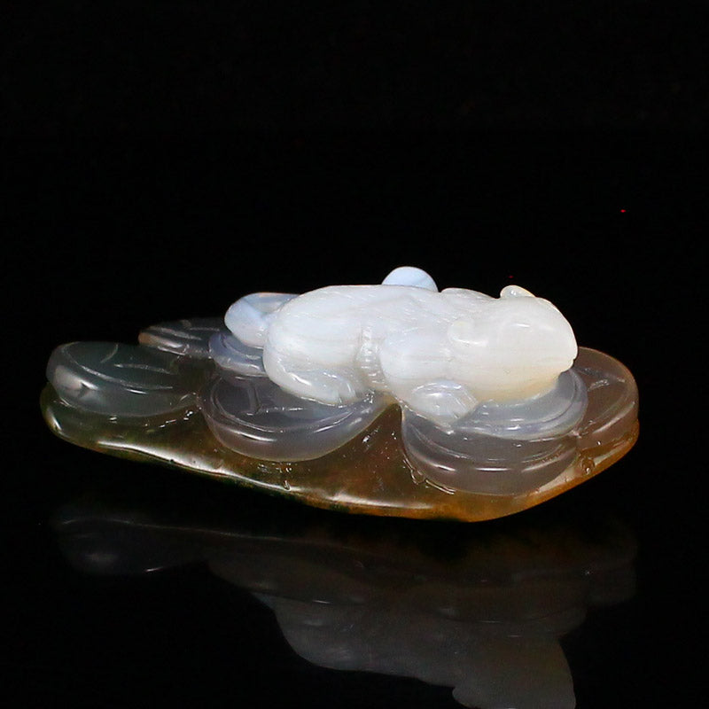 Natural Agate Carved Mouse Statue w Certificate