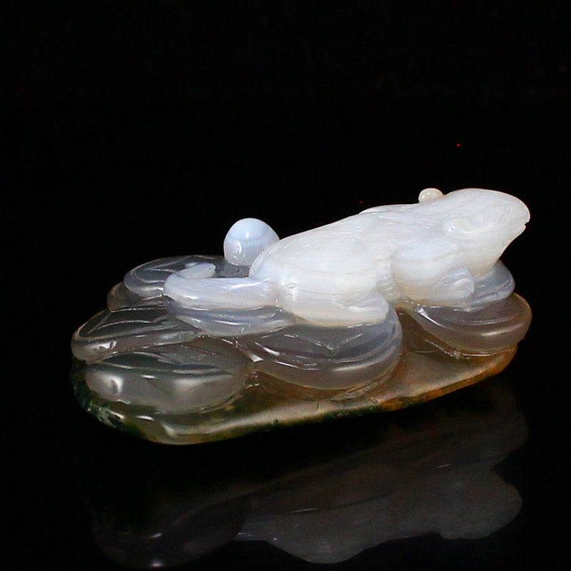 Natural Agate Carved Mouse Statue w Certificate