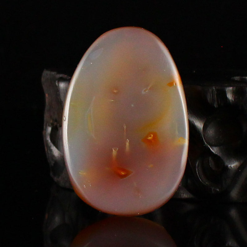 Natural Double Color Agate Carved Kwan-yin Pendant w Certificate