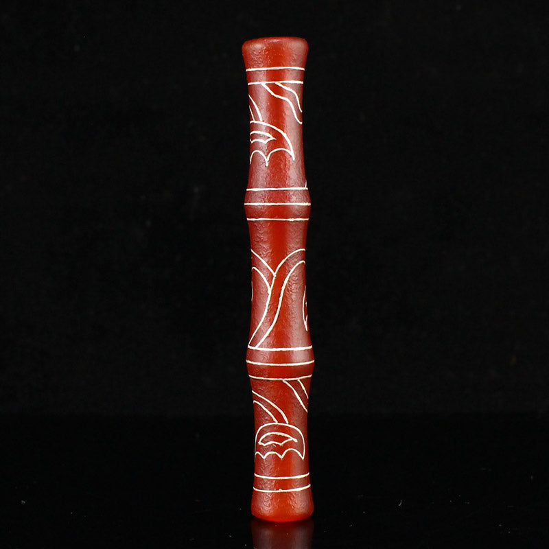 Vintage Red Agate Inlay Silver Wires Pendant