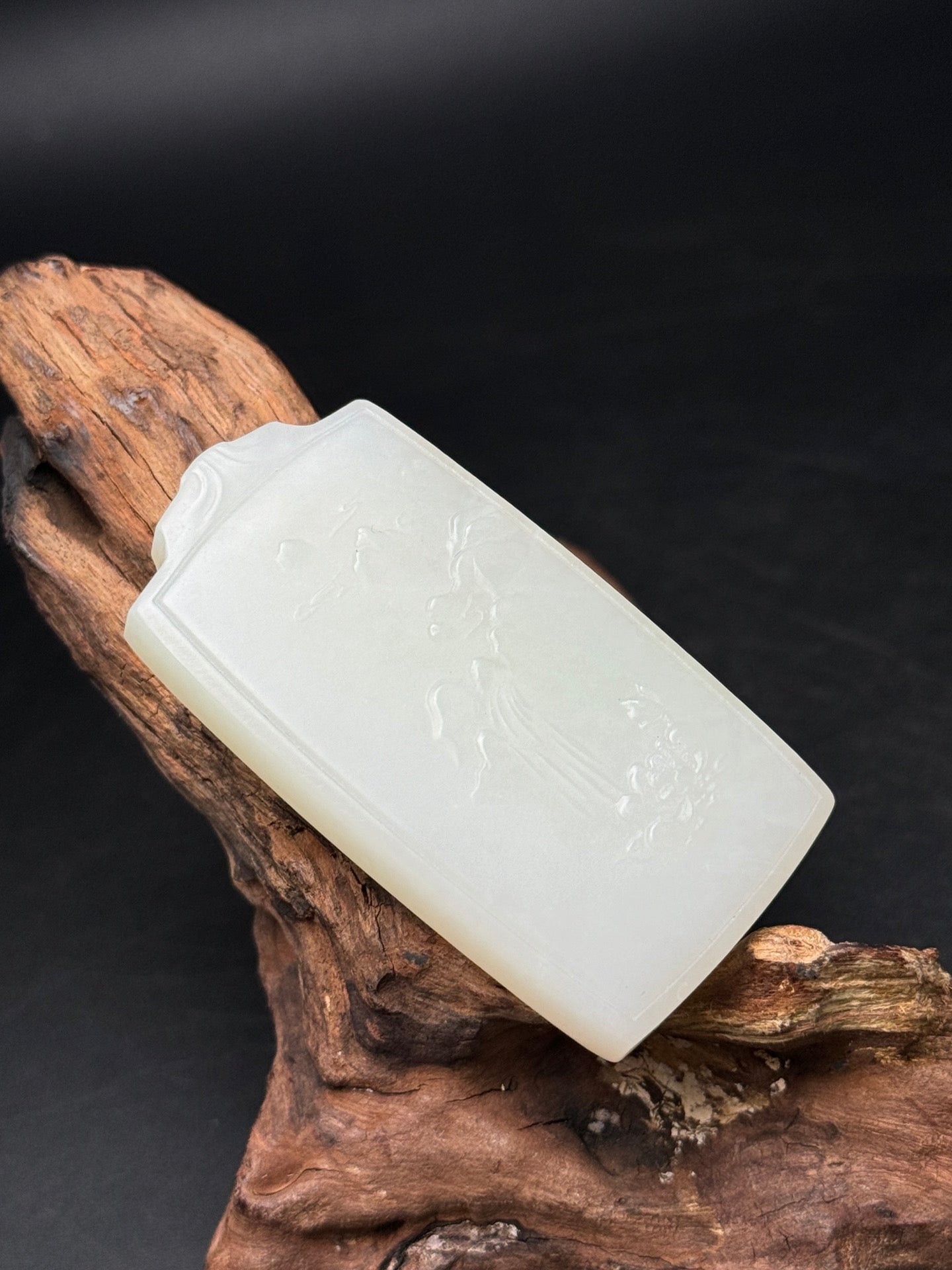 A0179 Chinese Natural White Hetian Jade Mountain River Scene Design Pendant