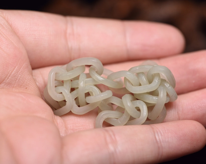A0193 Chinese Natural Hetian Jade Chain Bracelet