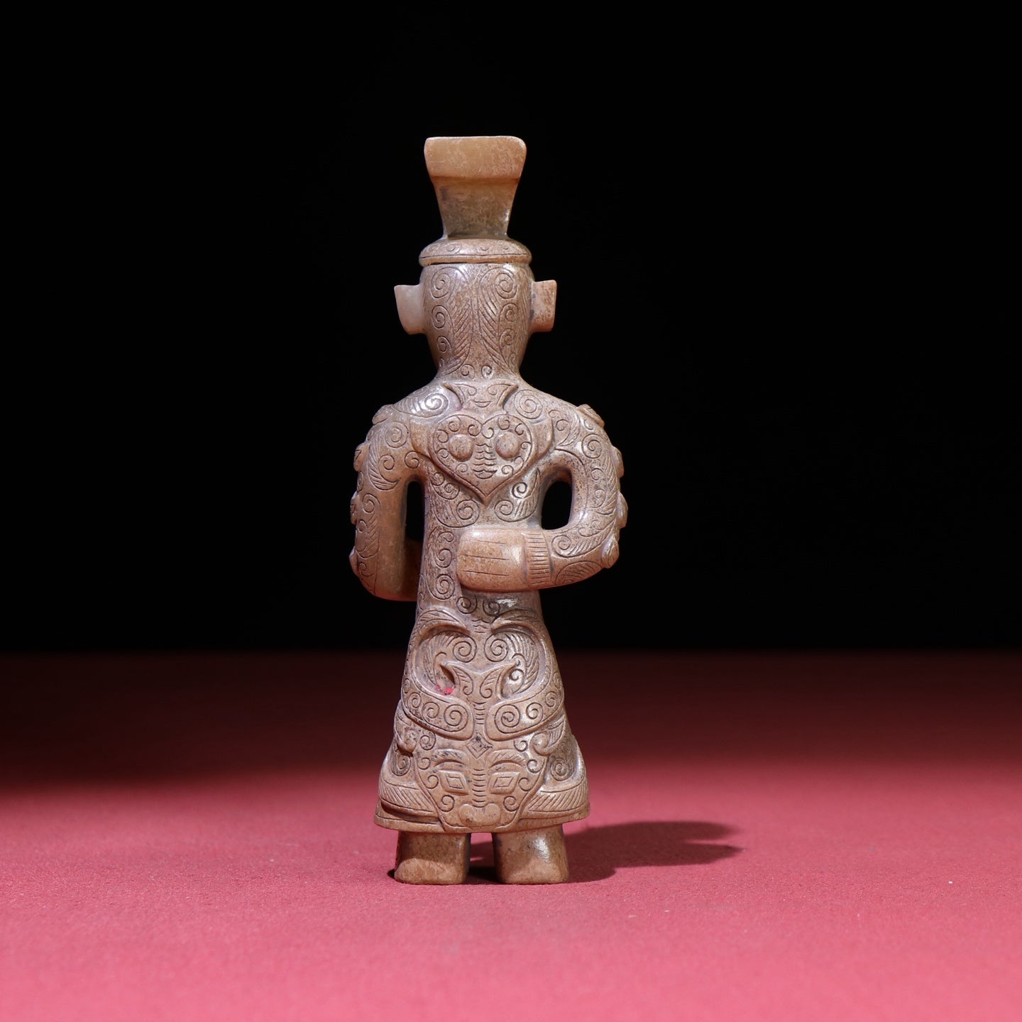 A0202 Vintage Chinese Hetian Jade Carved Figure Statue