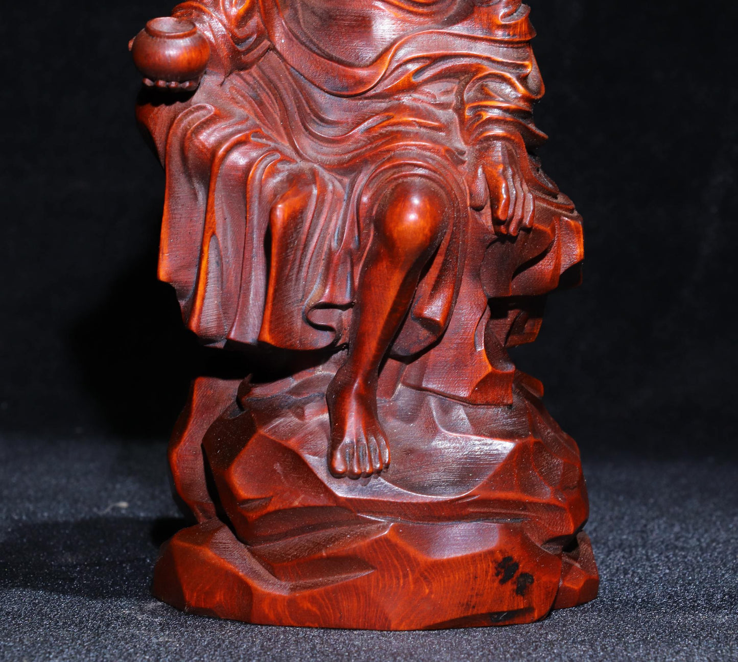 A0303 Chinese Boxwood Wood Carved Dharma Statue