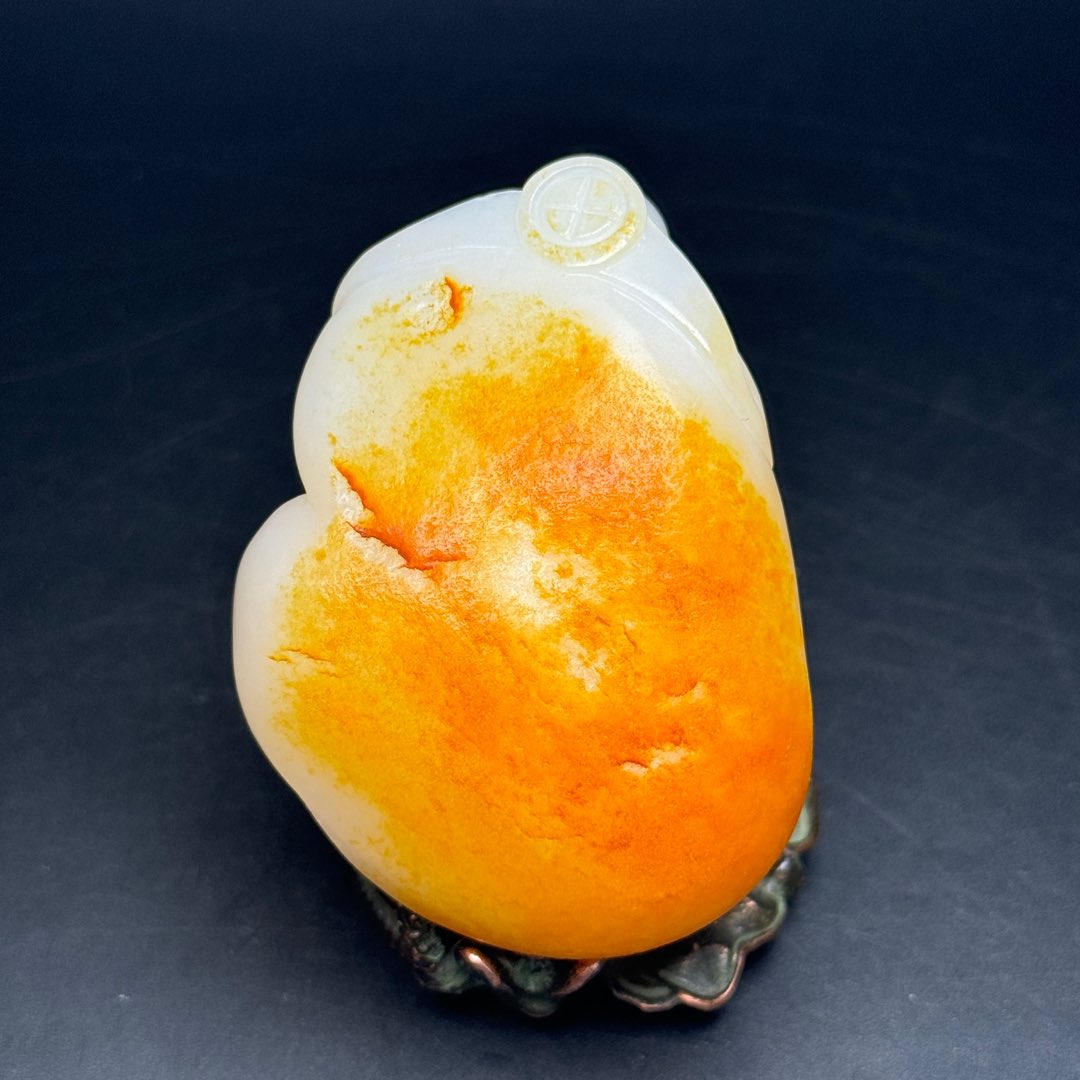 A0320 Chinese Natural Hetian Jade Carved Laughing Buddha Statue