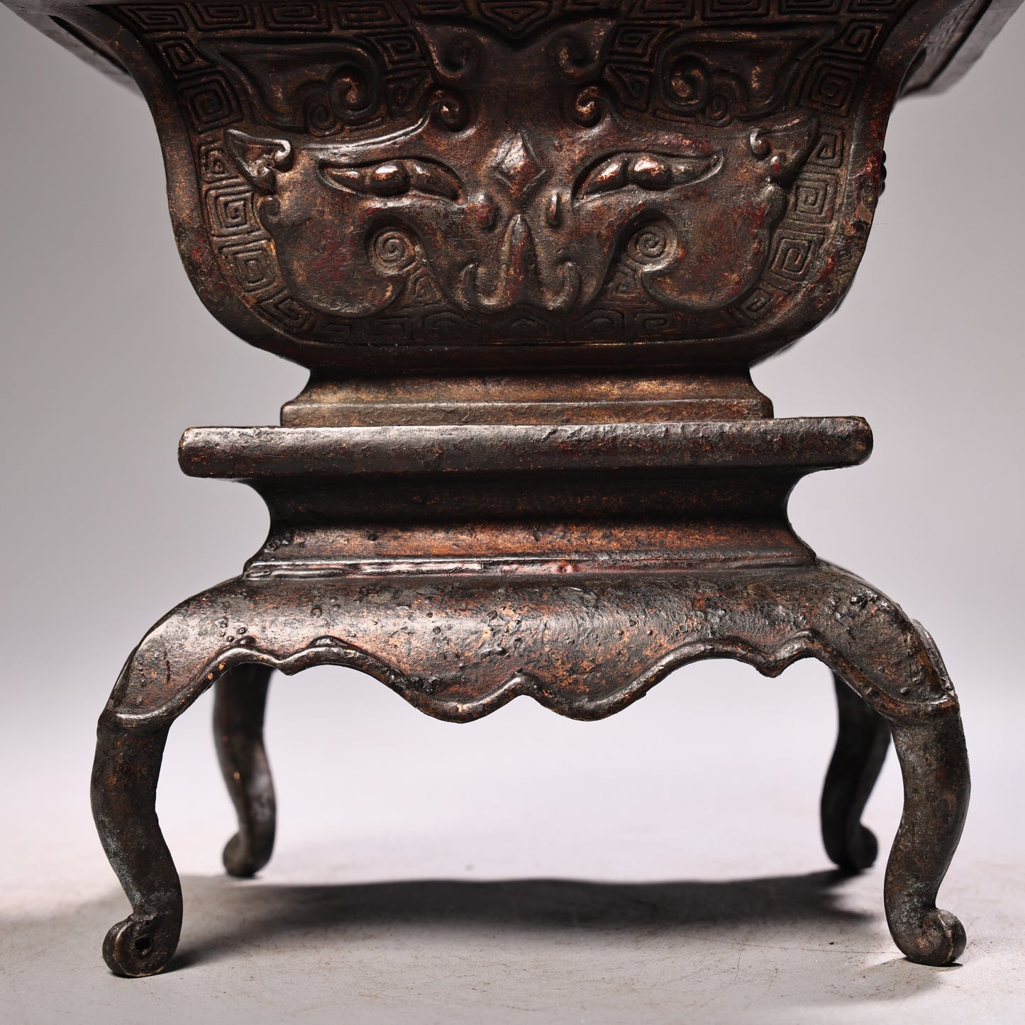 A0327 Vintage Chinese Gilt Gold Bronze Fortune Pixiu Double Ears Incense Burner