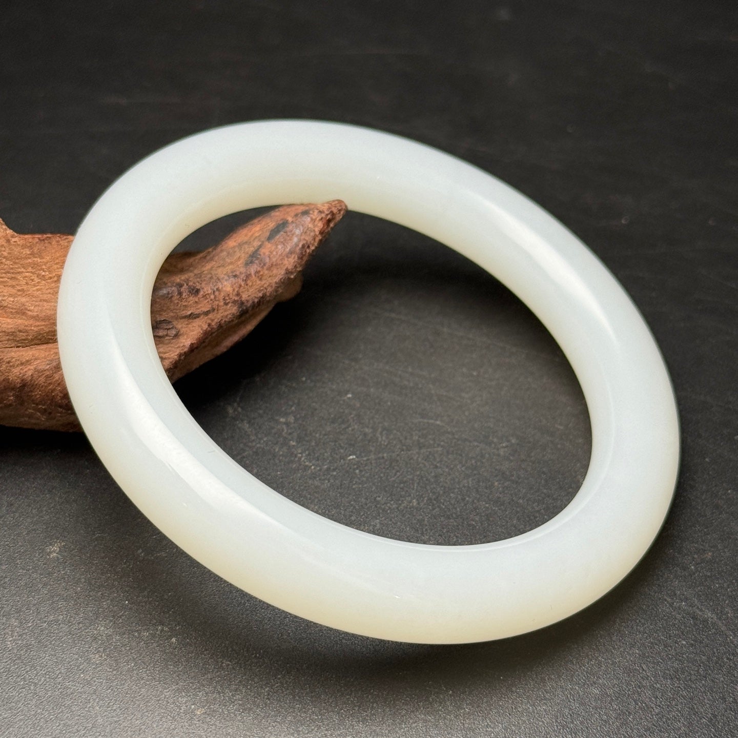 A0425 Inside Diameter 58MM Chinese Natural White Hetian Jade Bracelet
