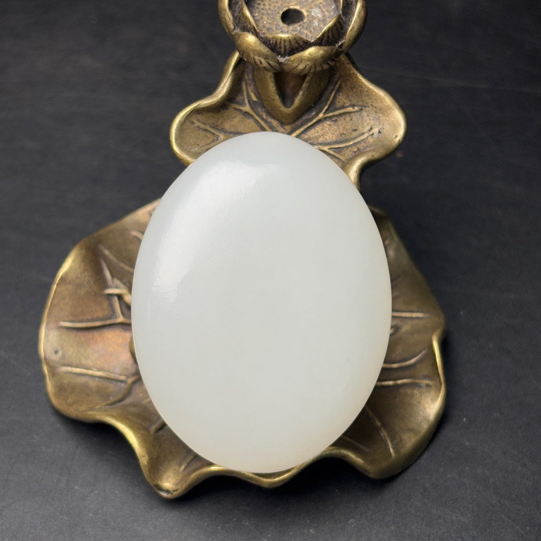 A0458 Superb Chinese Natural White Hetian Jade Laughing Buddha Pendant